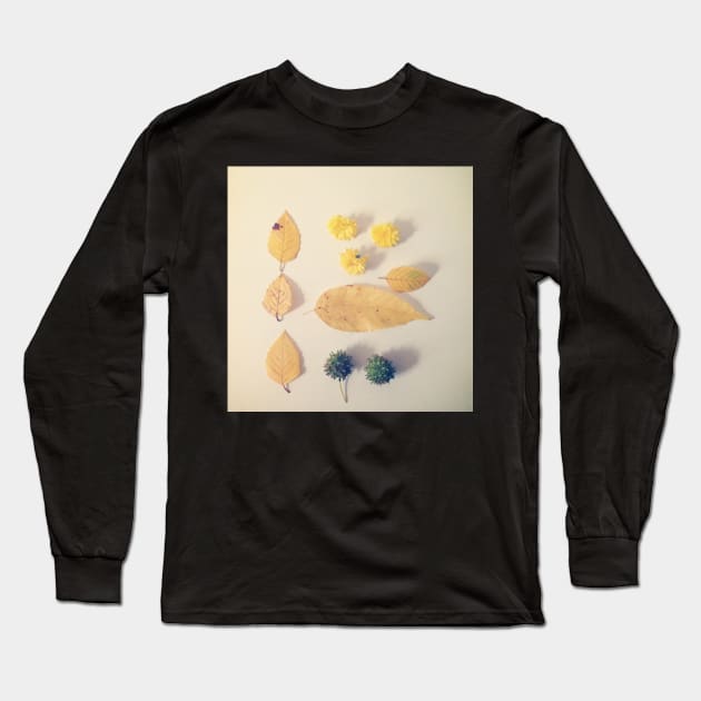 Yellow Autumn Leaves Long Sleeve T-Shirt by oliviastclaire